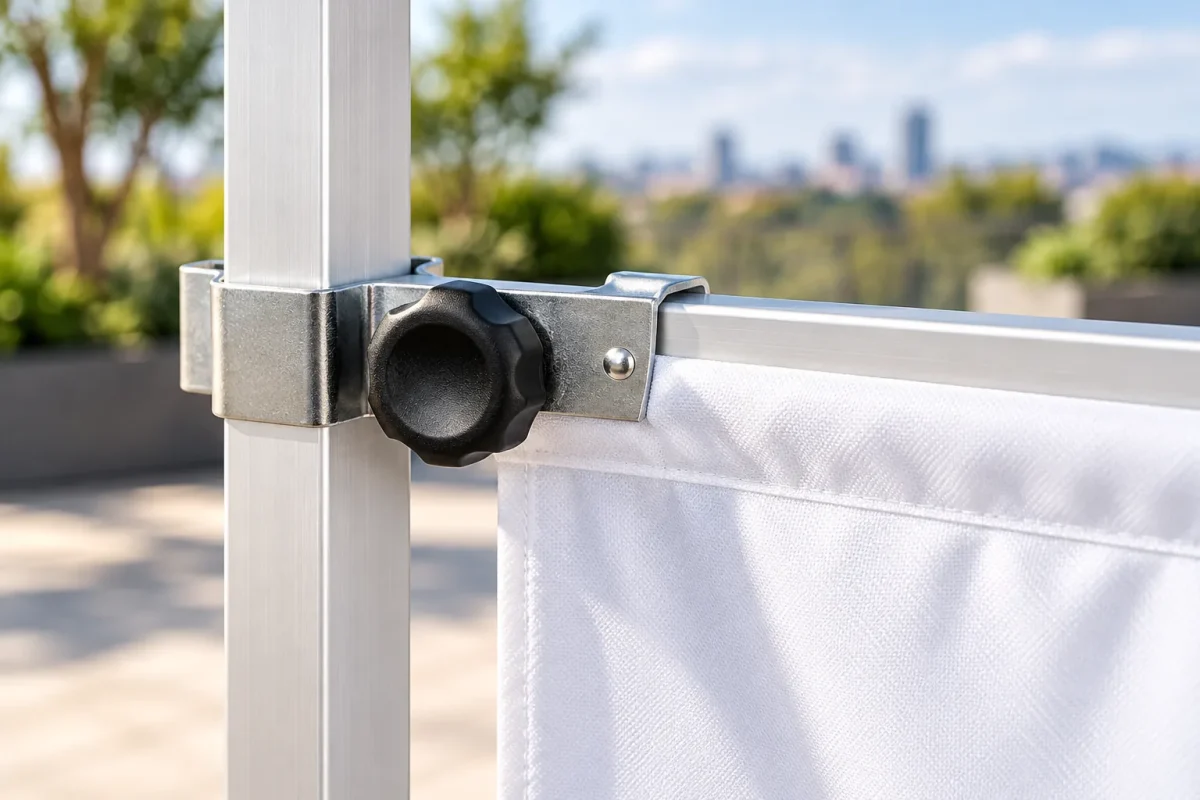Aluminium pole and connector of the 3m HALF SIDE WALL