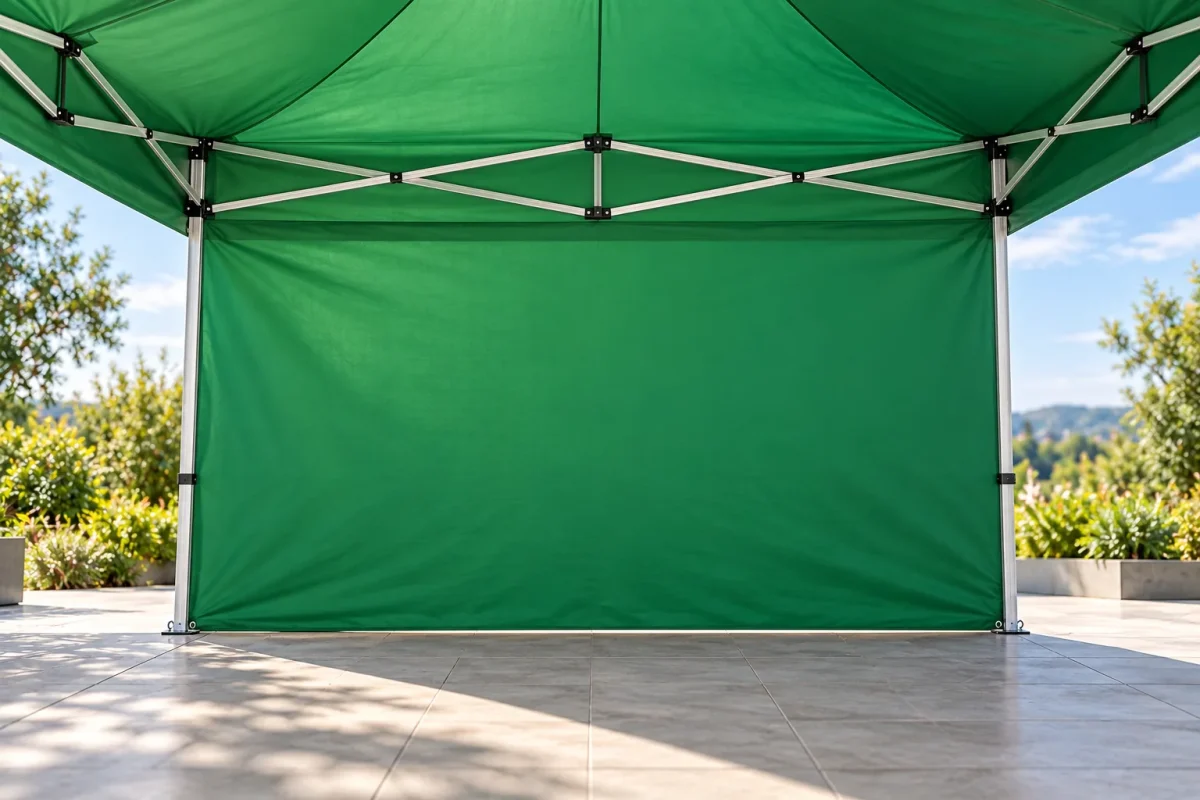 Inside view of a green 4,5m SIDE WALL
