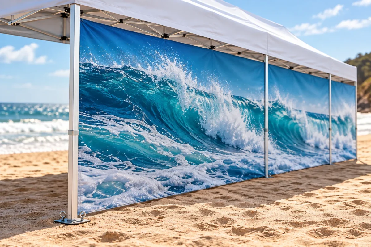 Detail of a printed 8m SIDE WALL