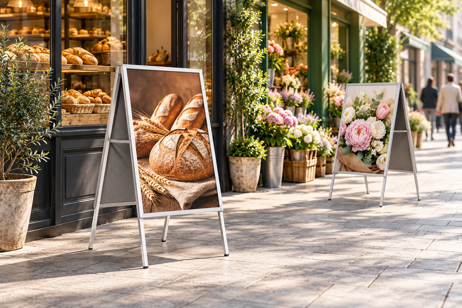 A BOARDs on a shopping street
