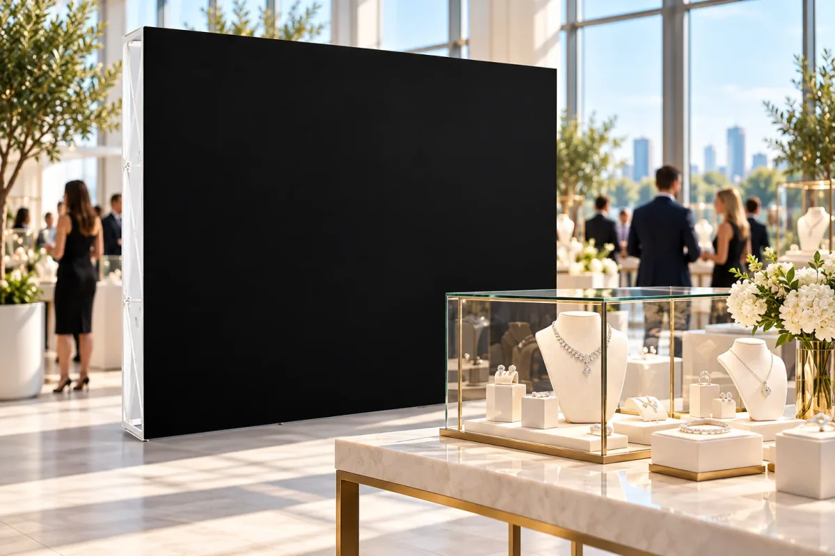 MODULAR wall in BLACK FABRIC