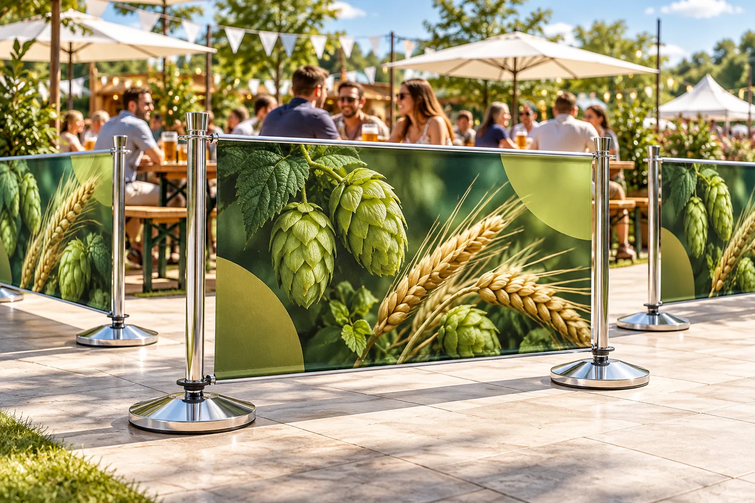 CAFE BARRIERs at a festival beer garden
