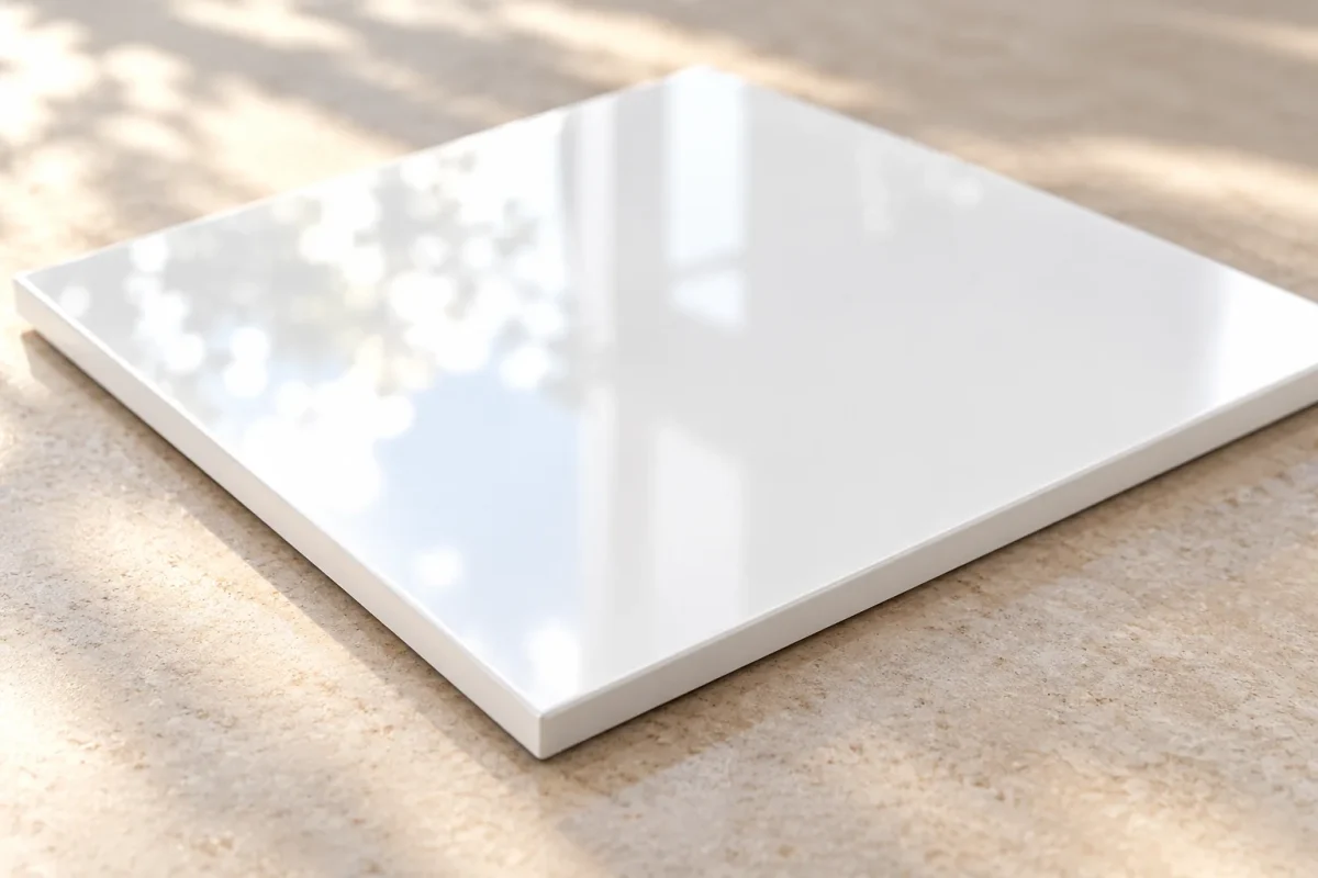 Glossy white cover