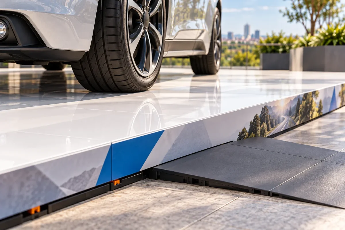 Edge and ramp of the EASY CUBE car stage