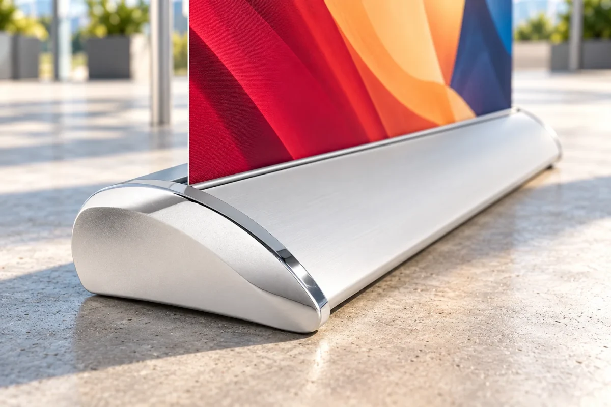 Curved silver base of the EASY LUX SILVER