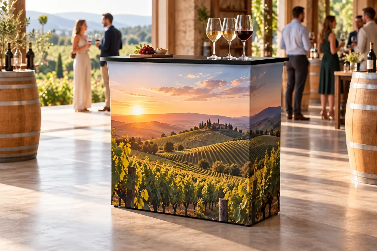 FABRIC COUNTER at a wine tasting