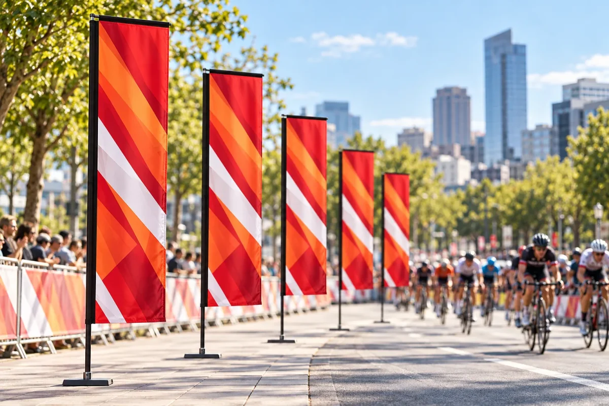 H FLAGS along a cycling event route