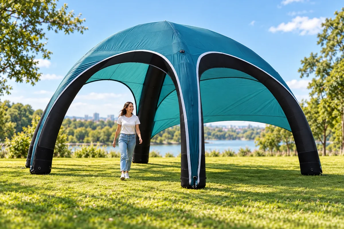 Large arched opening of the INFLATABLE TENT 5x5