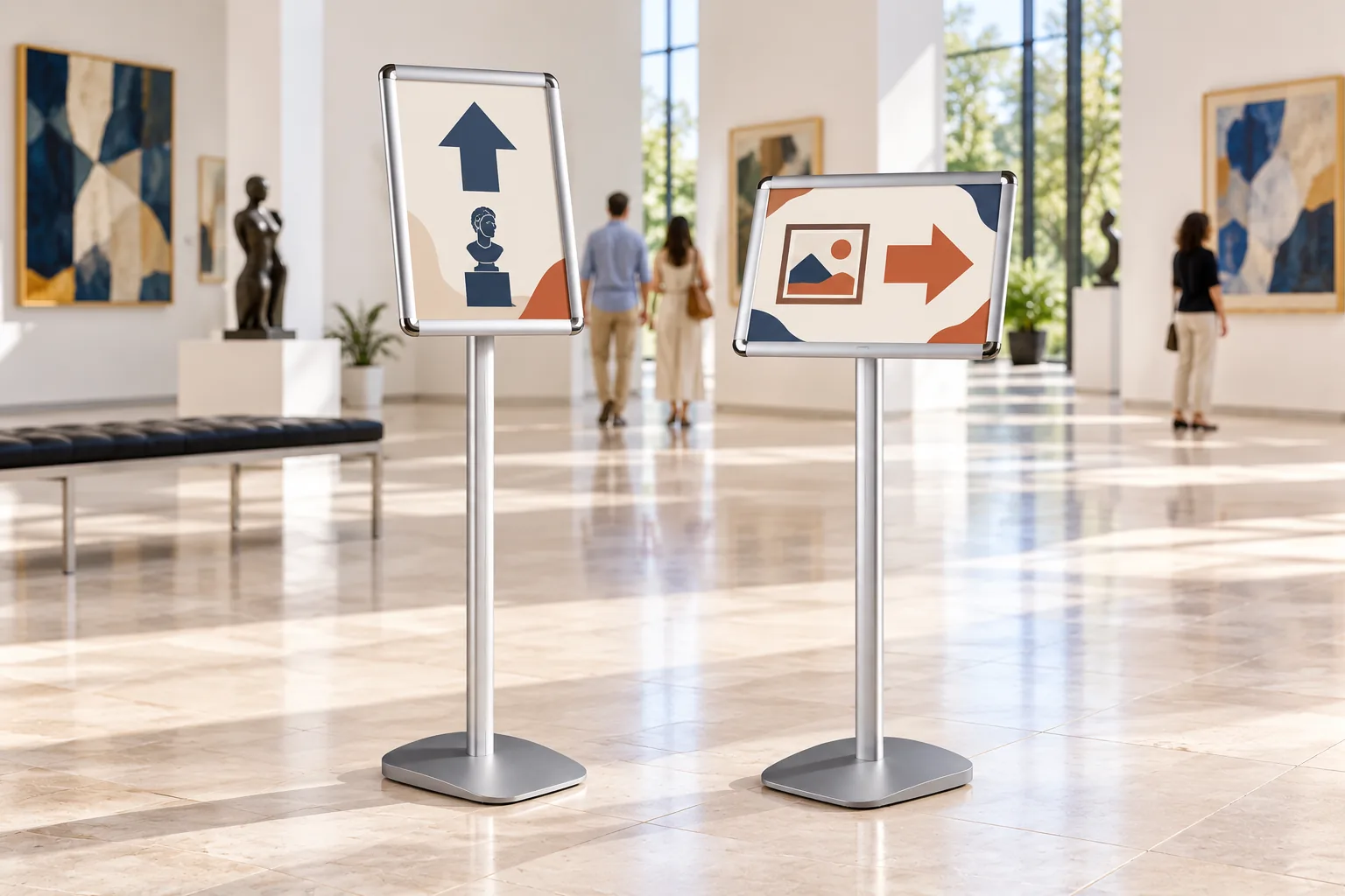 INFO STANDs in a museum