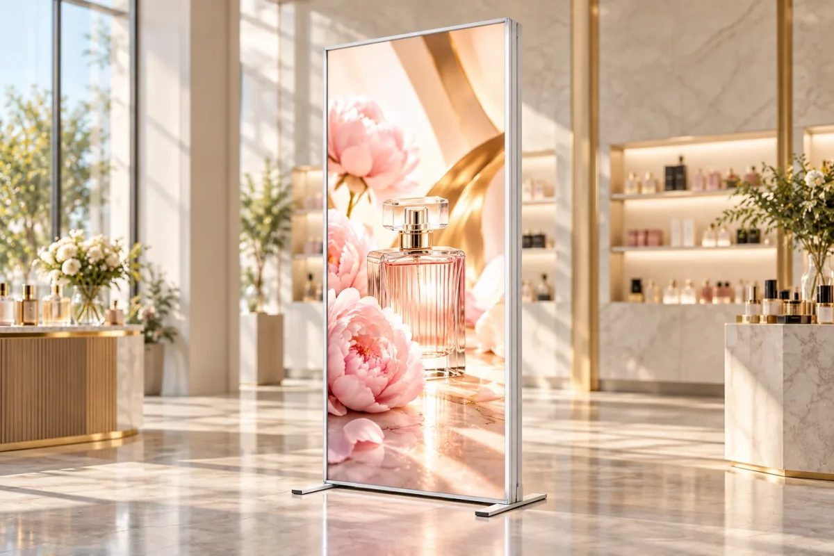 LIGHT BOX 100W glowing in a cosmetics boutique