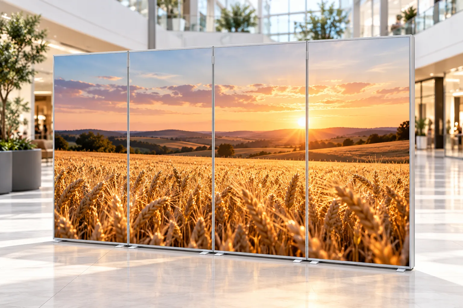 LIGHT BOX frames joined into a long wall