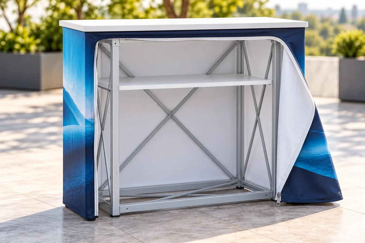 Back zip door of the MODULAR COUNTER