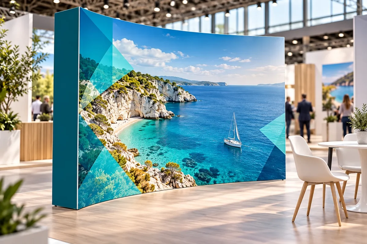 MODULAR CURVED wall at a trade fair