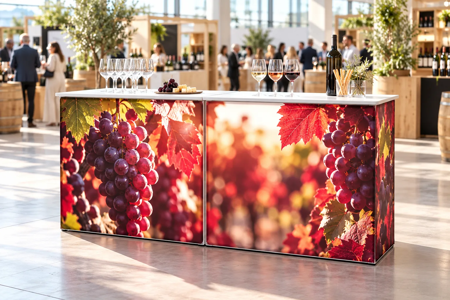 MODULAR LED COUNTERs at a wine fair