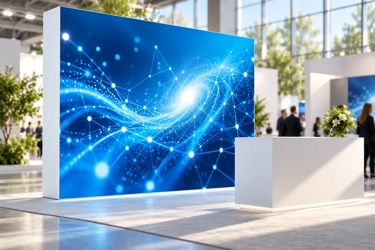 MODULAR FRAME PLUS backlit wall at a stand