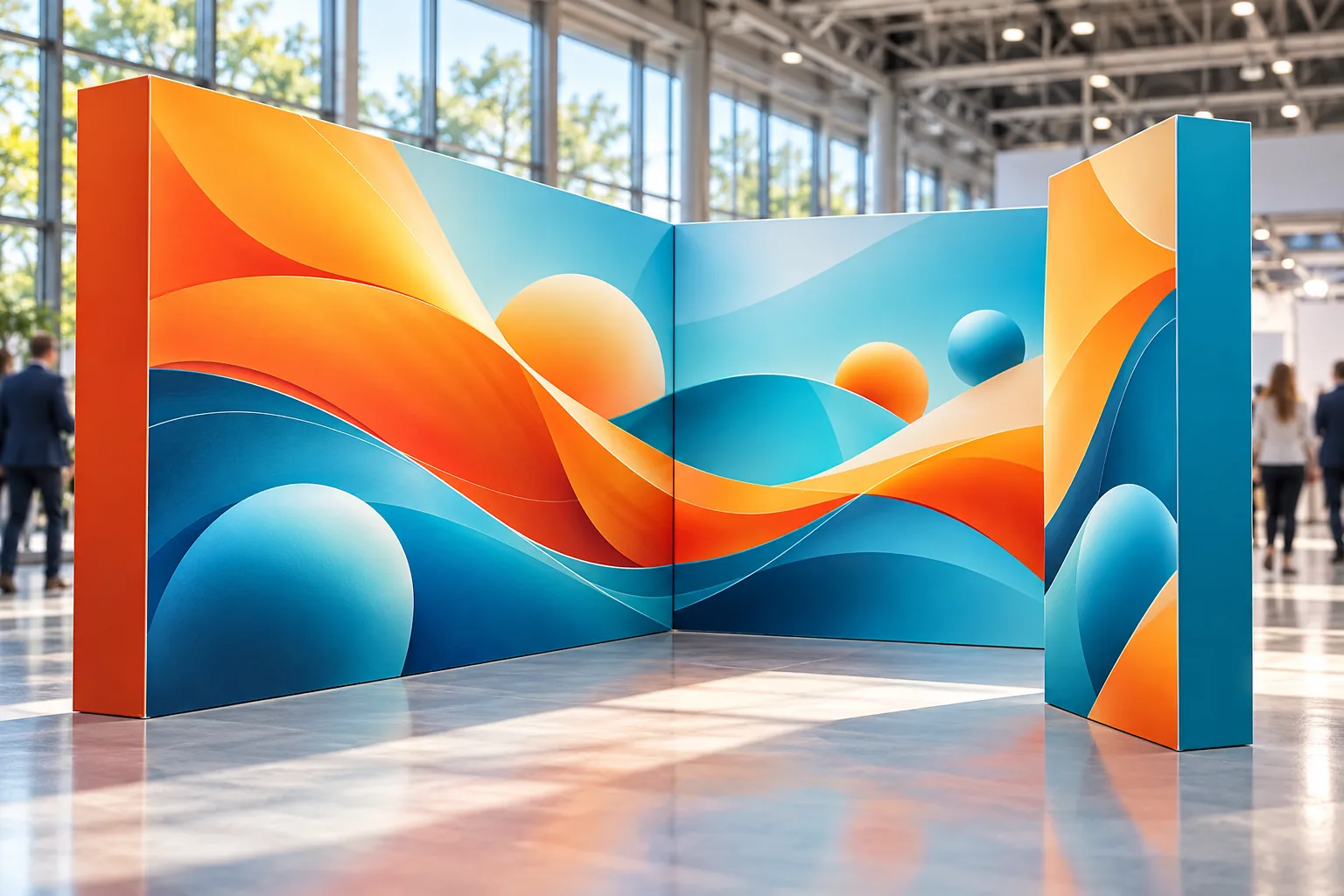 Exhibition stand built from MODULAR STRAIGHT walls