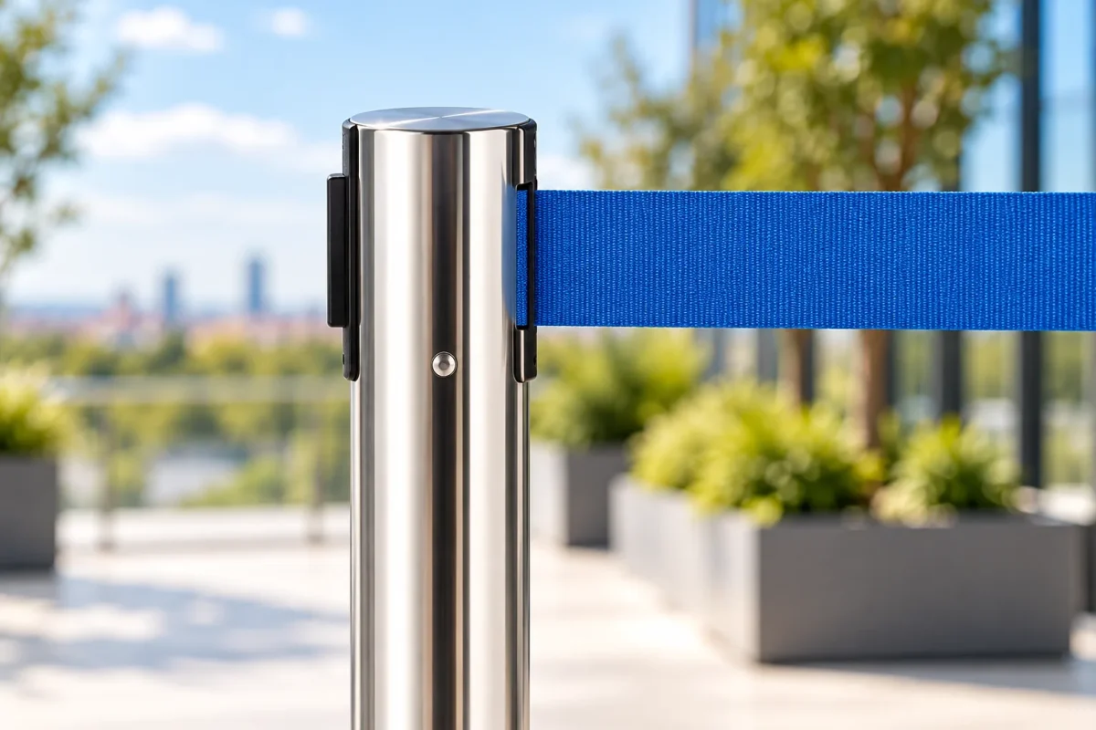 Retractable belt of the POLE BARRIER