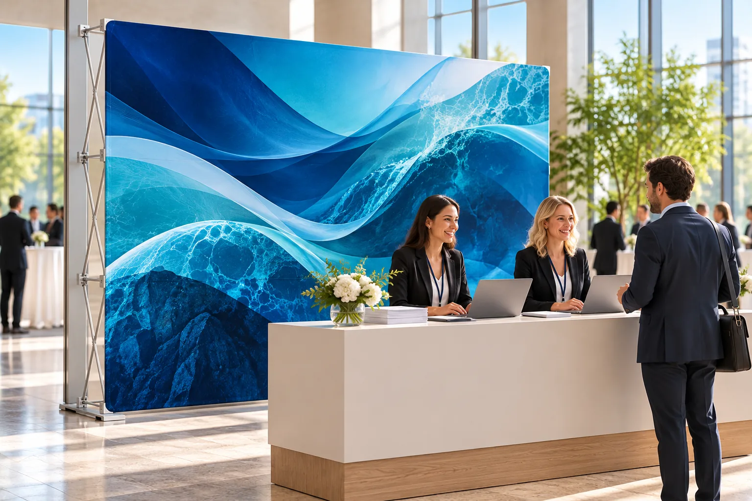 POP TEX fabric wall at a conference