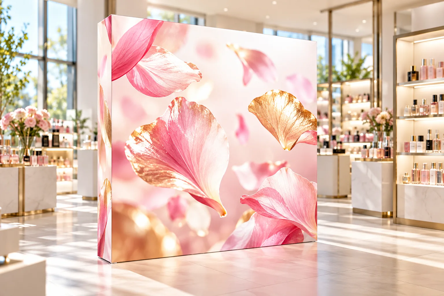 PRINT BACKLIT glowing on a modular wall PRINT BACKLIT glowing on a modular wall