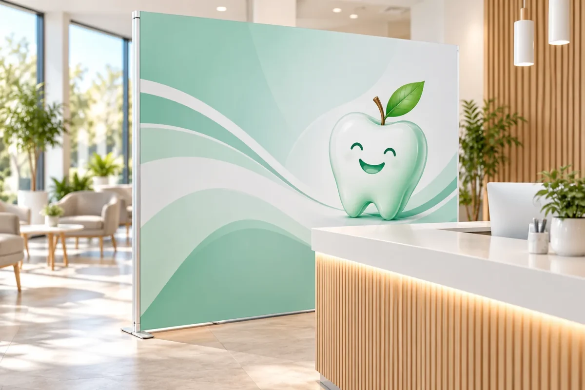 Q FRAME 200cm in a clinic reception Q FRAME 200cm in a clinic reception