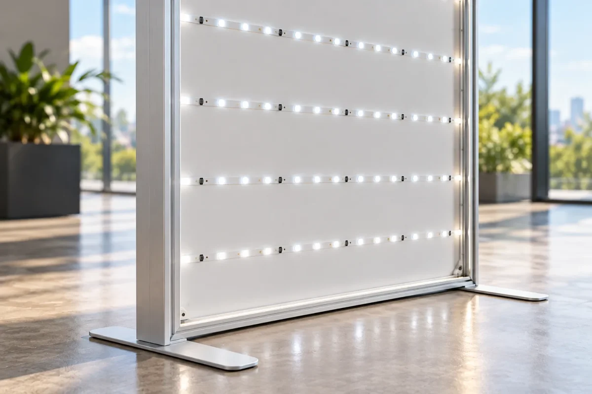LED curtain inside the QUICK FRAME Led