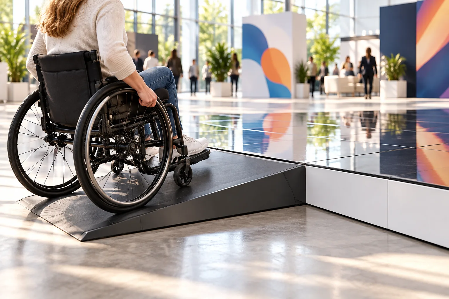 Accessible ramp on an EASY CUBE stage