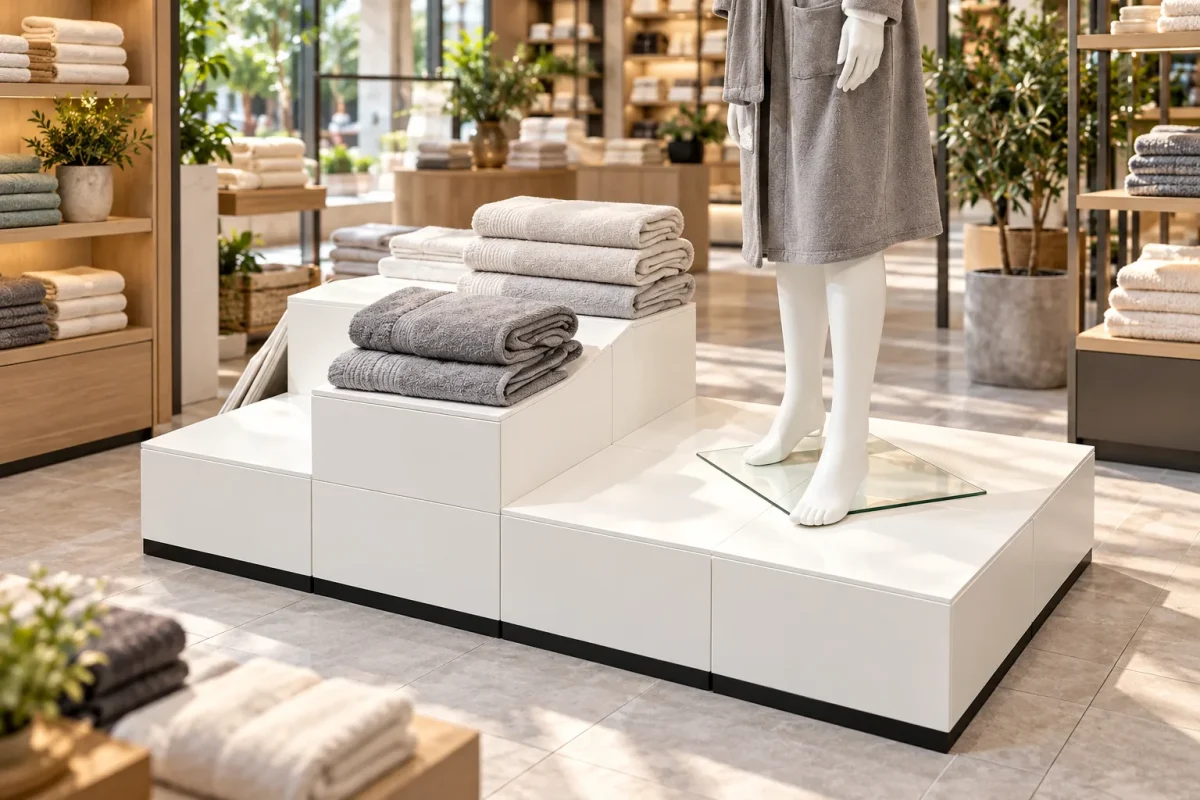RETAIL STAND with towels