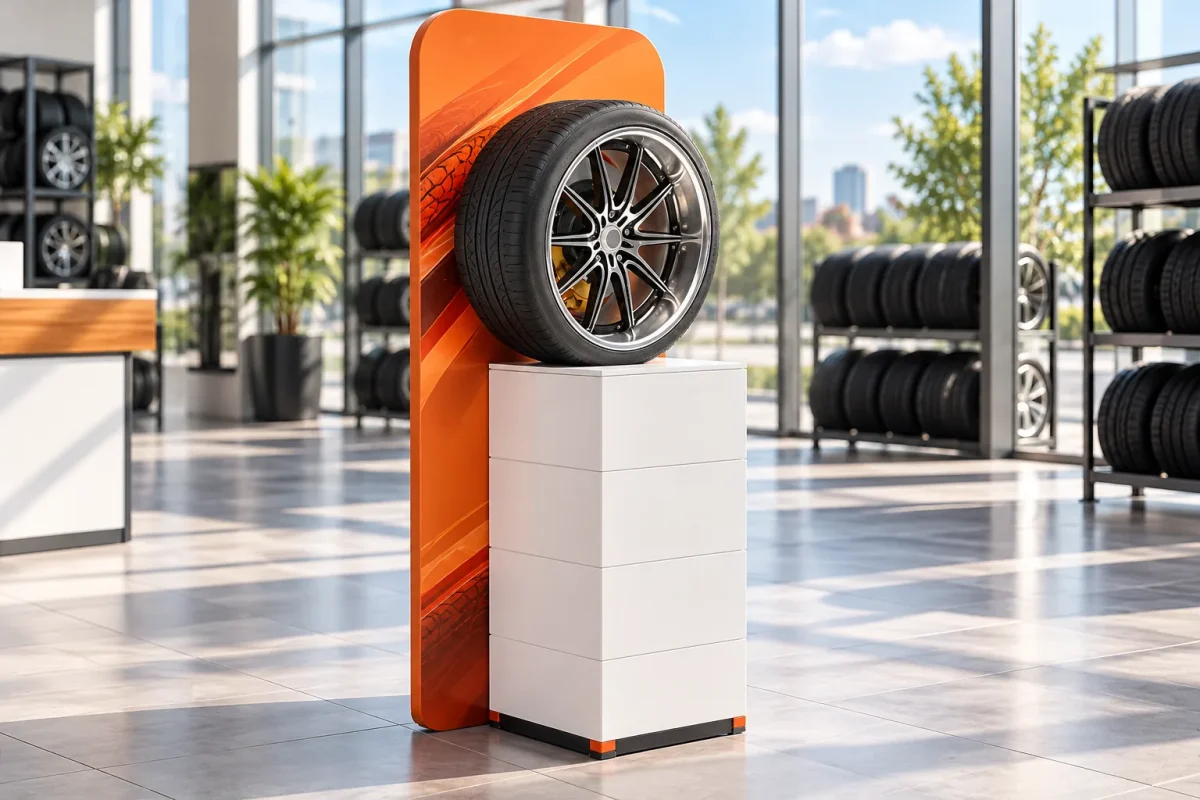 RETAIL STAND for a tyre
