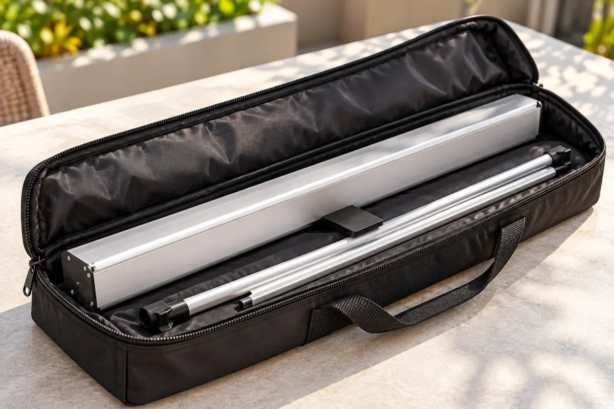 Padded bag with full-length zipper of the ROLL SOLID PLUS