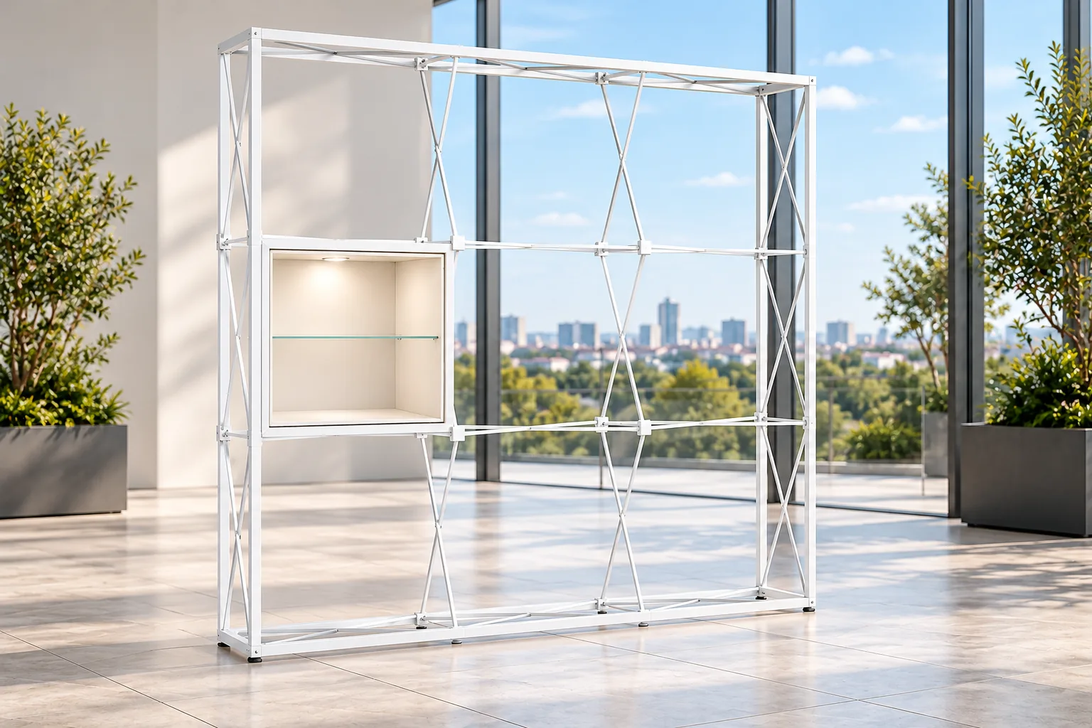 SHOWCASE fitted into the modular frame