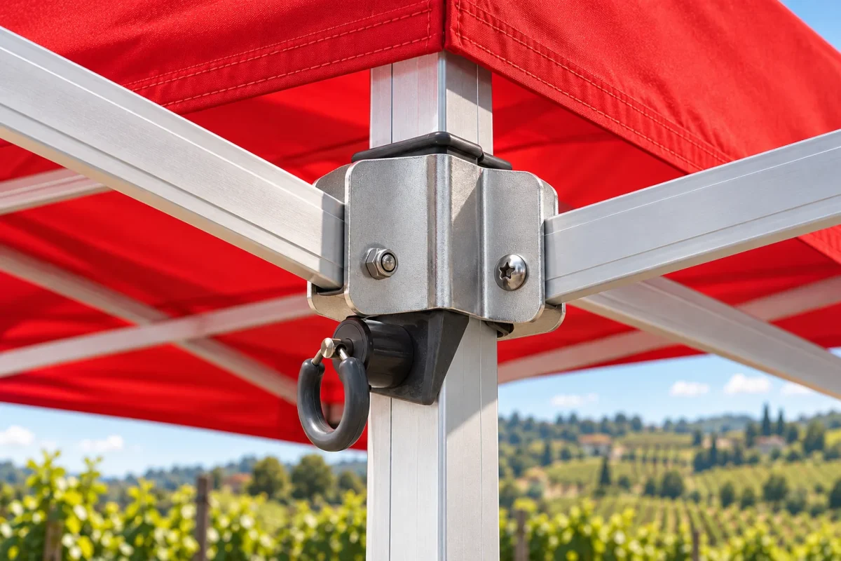 Aluminium scissor frame and corner connector of the 4x8m tent