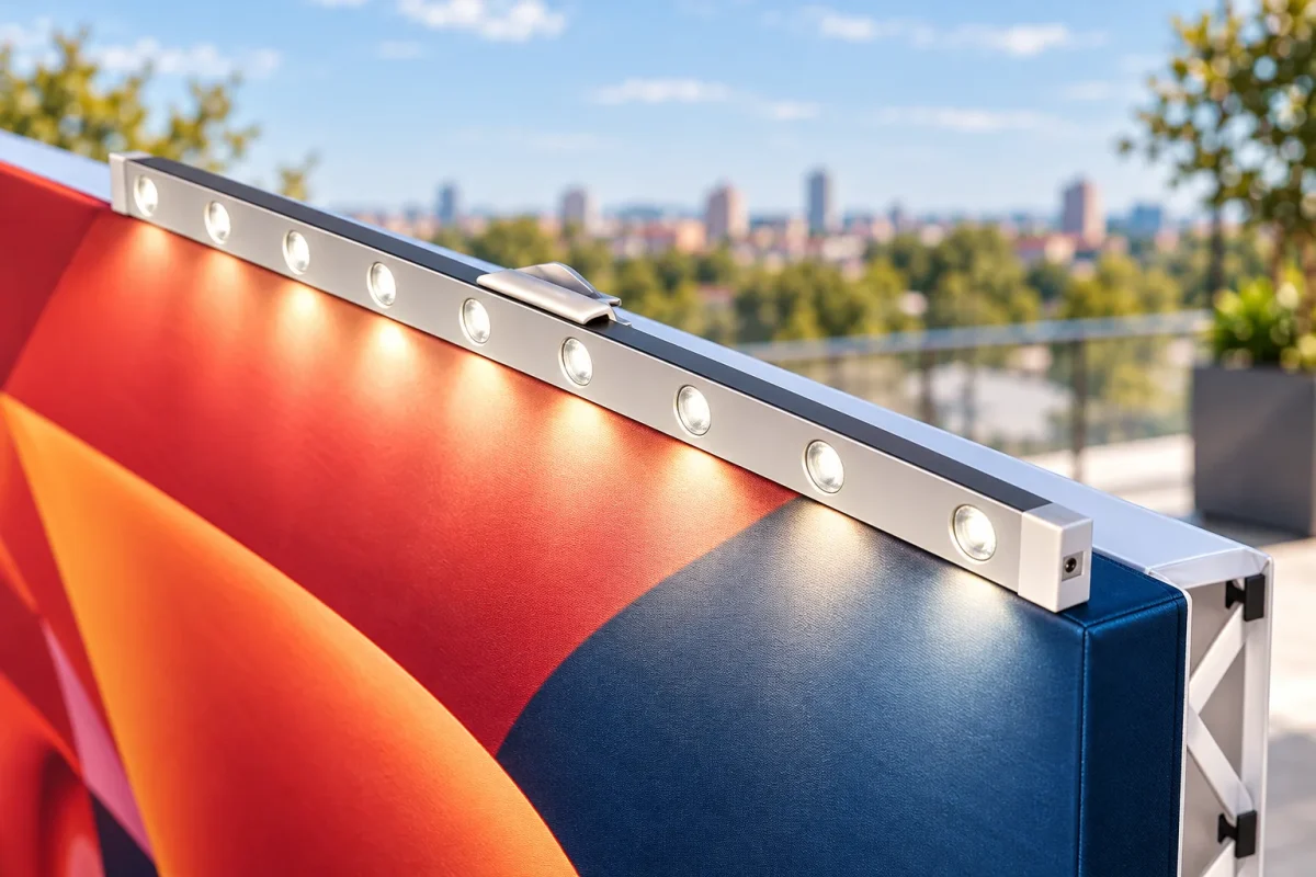TOP-BOTTOM LED bar on a modular wall