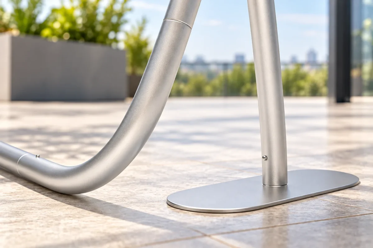 Curved frame and foot of the TUBE OVAL