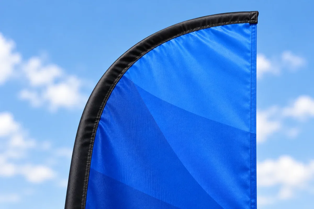 Curved carbon pole and sleeve of the WIND flag