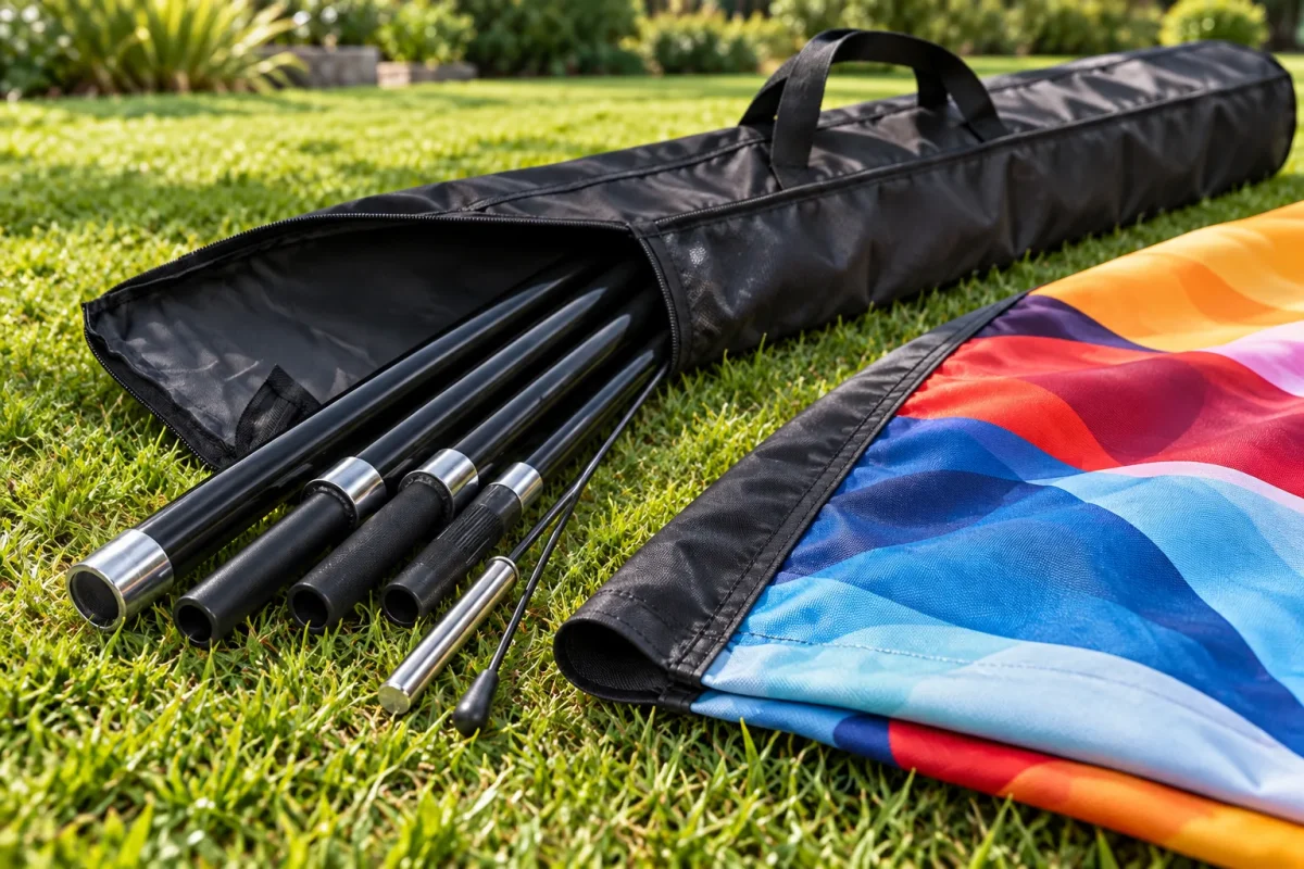 Carbon poles and bag of the WIND/TIPA FLAG