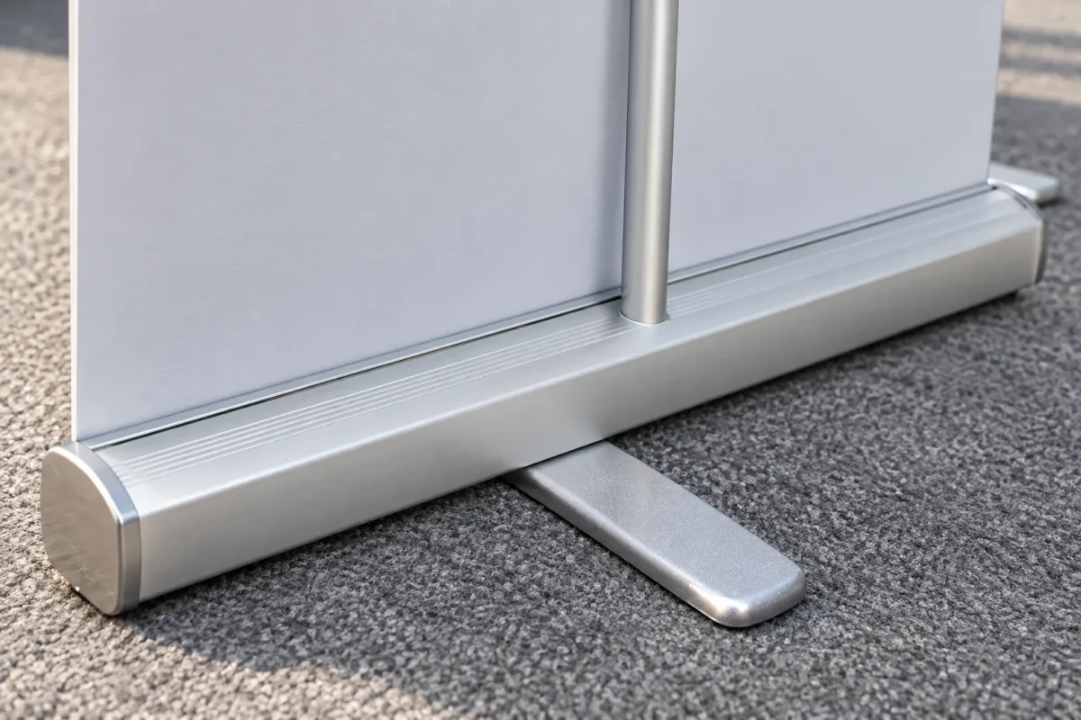 Aluminium box and steel legs of the XXL ROLLUP