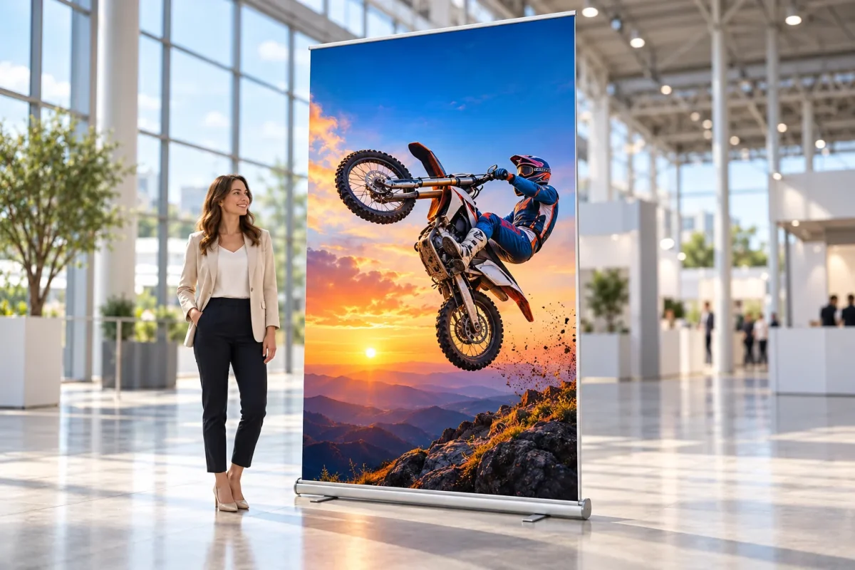 XXL ROLLUP 200 x 300 cm in an exhibition hall